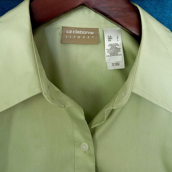 Liz Claiborne Lizwear Button Down Cotton Shirt, Size L - Picture 3 of 3
